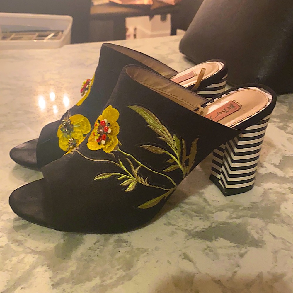 Betsey Johnson colorful statement heels